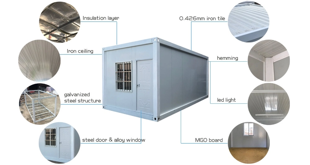 Expandable Mini Shop Portable Glass Granny Flat Prefab Container School