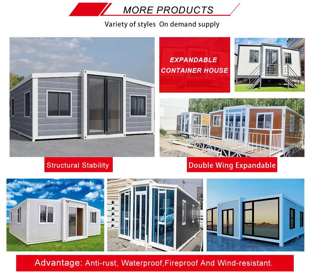 20FT 40FT Portable Mobile Prefab Home Steel Prefabricated Modular Building Foldable Expandable Container House for Sale